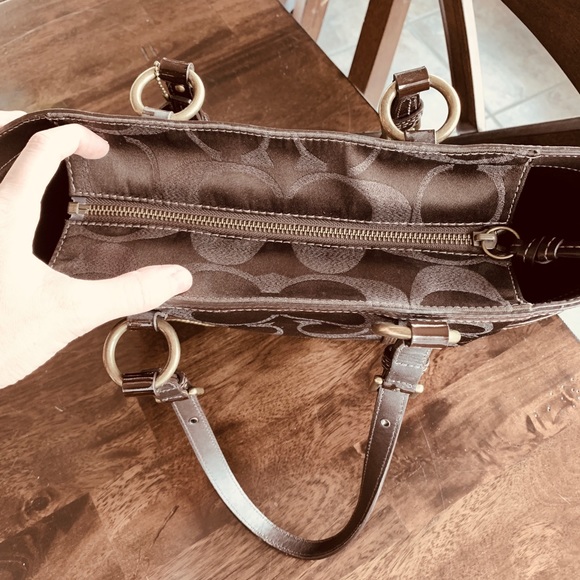 COACH Signature Metallic Print Shoulder Handbag - Picture 5 of 5